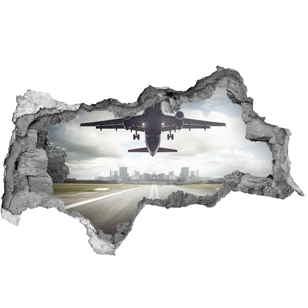 Foto zdjęcie dziura na ścianę Startujący samolot