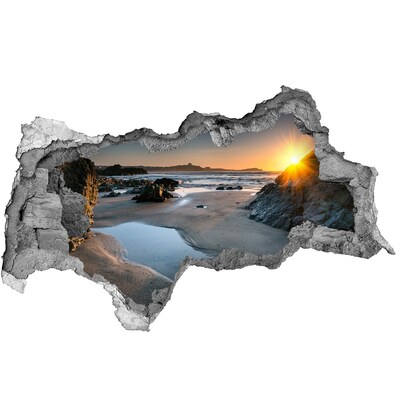 naklejka fototapeta 3D widok Skały na plaży