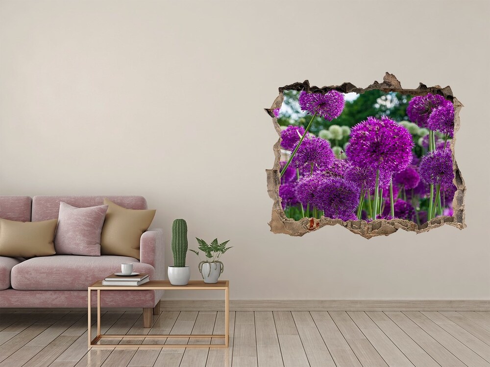 Naklejka 3D dziura samoprzylepna Kwiaty czosnku