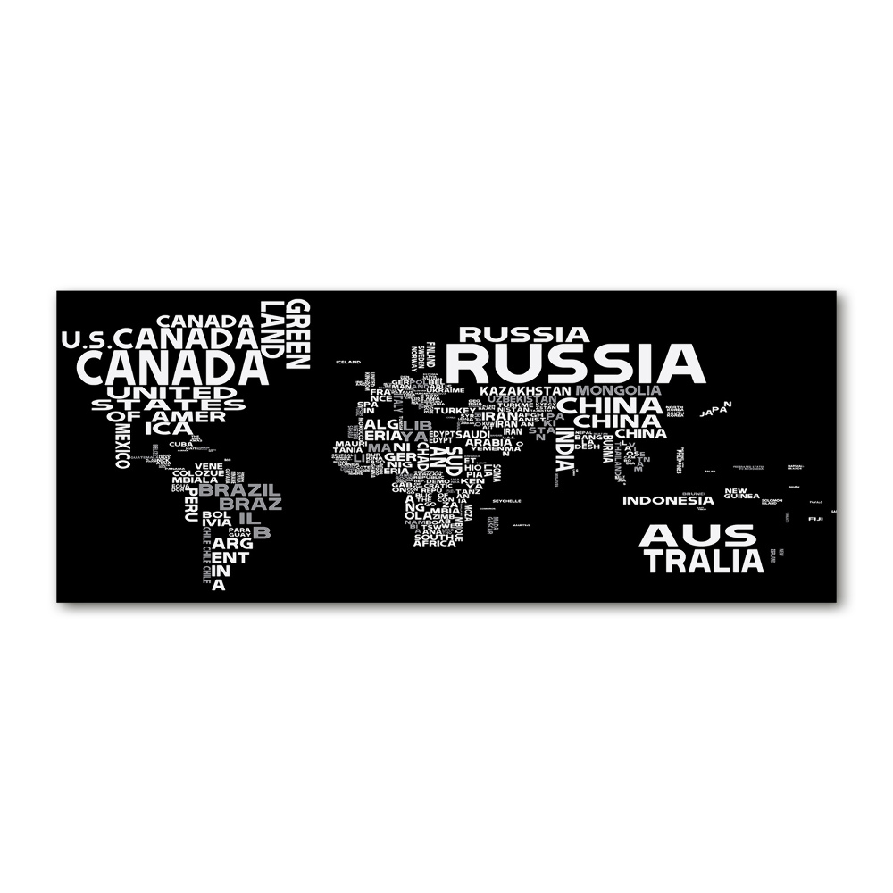 Foto obraz akryl Mapa świata napisy