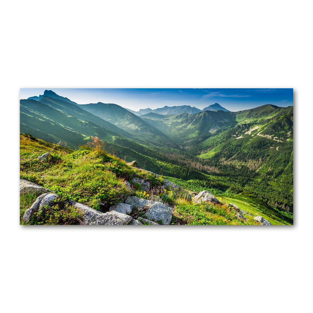 Foto obraz szkło akryl Świt w Tatrach