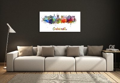 Fotoobraz na ścianę szklany Kolorowy Gdańsk