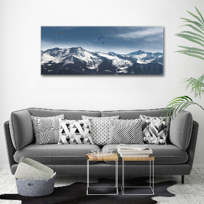 Fotoobraz na ścianę szklany Paralotnie Alpy