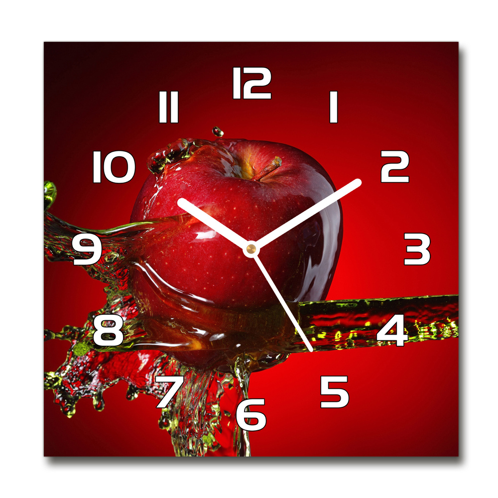 Zegar szklany okrągły Jabłko i woda