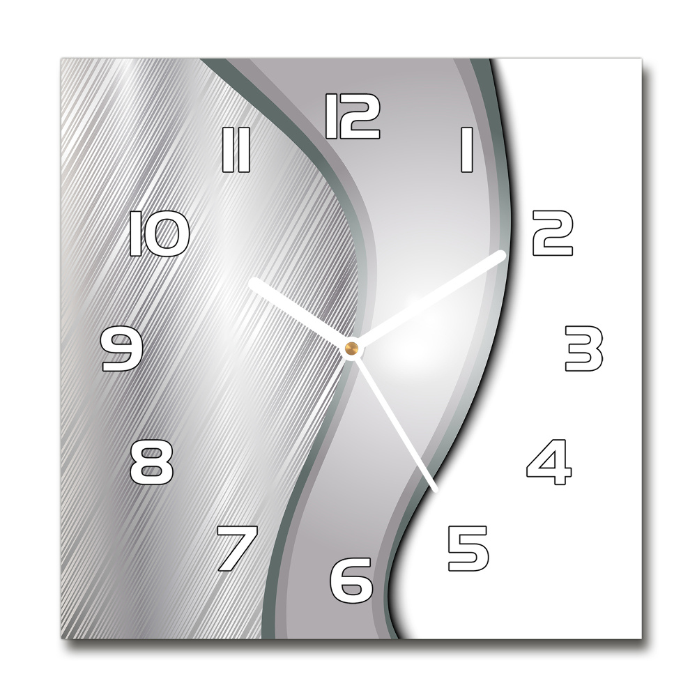 Zegar szklany okrągły Metalowa abstrakcja