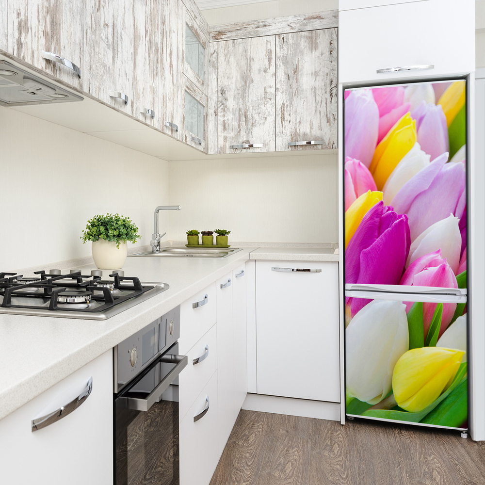 Foto Naklejka na lodówkę Kolorowe tulipany