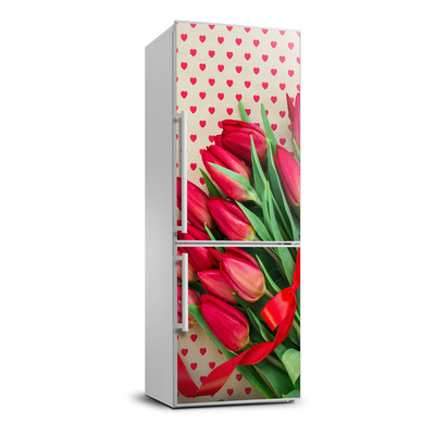 Foto Naklejka na lodówkę Czerwone tulipany