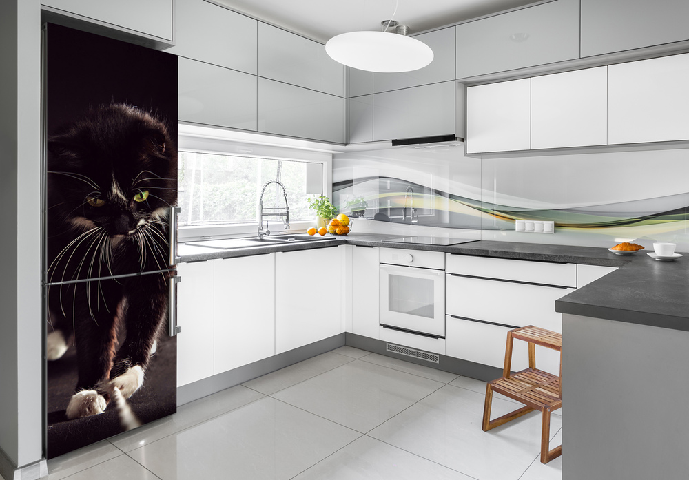 Foto Naklejka na lodówkę ścianę Czarny kot