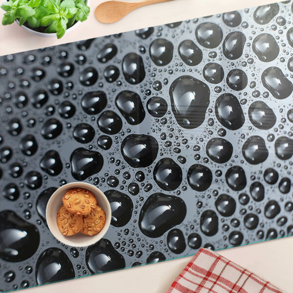 Deska kuchenna szklana z motywem kropli wody na szkle