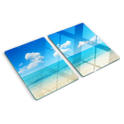 Szklana deska kuchenna Plaża z błękitnym niebem