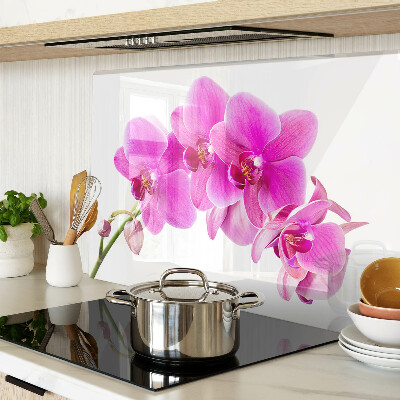 Szklana deska do krojenia z motywem orchidei w odcieniach różu