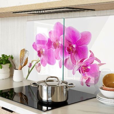 Szklana deska do krojenia z motywem orchidei w odcieniach różu