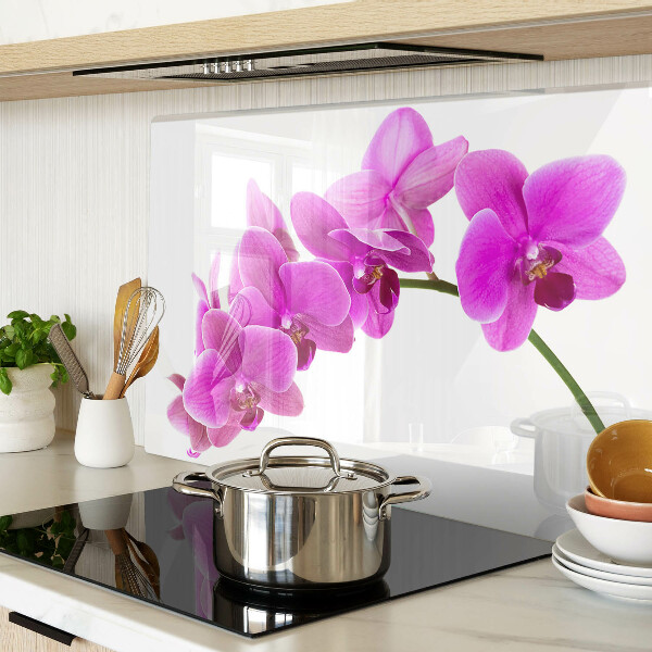 Szklana deska do krojenia z nadrukiem kwiatów orchidei w odcieniach różu