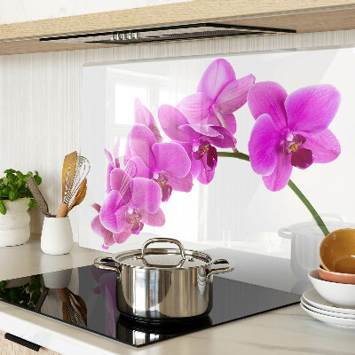 Szklana deska do krojenia z nadrukiem kwiatów orchidei w odcieniach różu