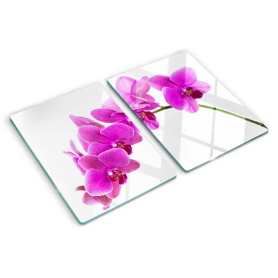 Szklana deska do krojenia z nadrukiem kwiatów orchidei w odcieniach różu