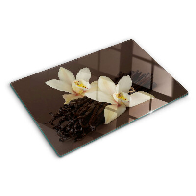 Deska kuchenna szklana z motywem orchidei i lasek wanilii