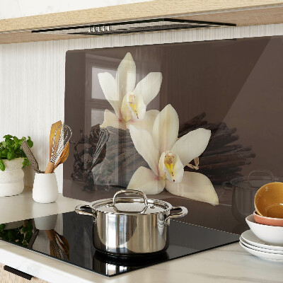 Deska kuchenna szklana z motywem orchidei i lasek wanilii
