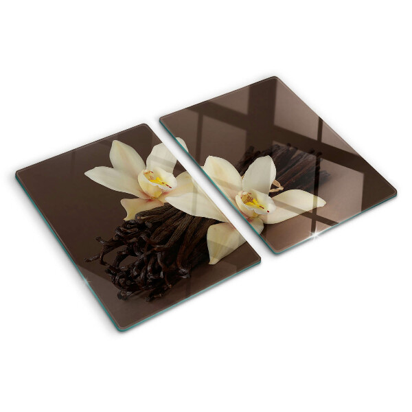 Deska kuchenna szklana z motywem orchidei i lasek wanilii