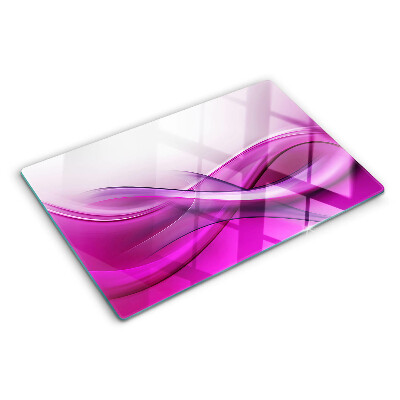 Szklana deska do krojenia z motywem fal w odcieniach różu