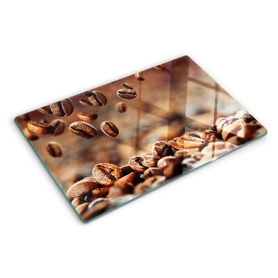 Deska kuchenna szklana z motywem ziaren kawy