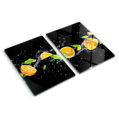 Szklana deska kuchenna z motywem cytrusów w wodzie