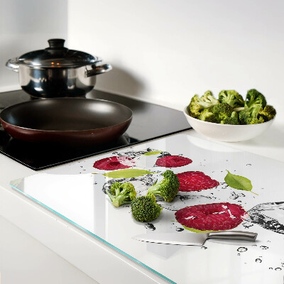 Szklana deska do krojenia z motywem truskawek z lodem