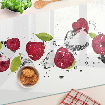 Szklana deska do krojenia z motywem truskawek z lodem