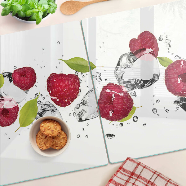 Szklana deska do krojenia z motywem truskawek z lodem