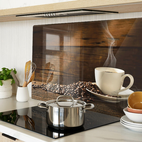 Szklana deska do krojenia z nadrukiem z motywem kawy i filiżanki