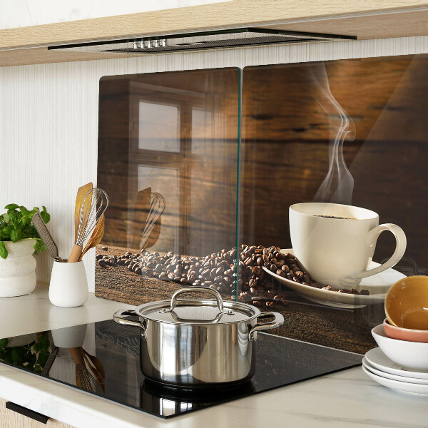 Szklana deska do krojenia z nadrukiem z motywem kawy i filiżanki