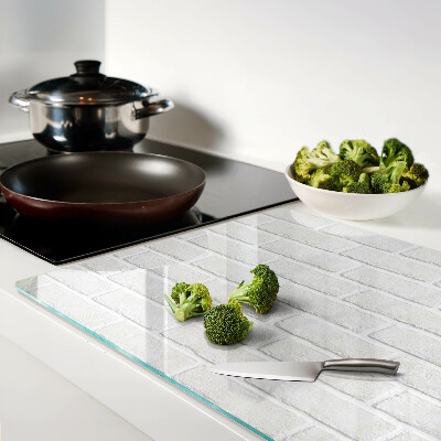 Deska kuchenna szklana z nadrukiem przedstawiającym ceglaną ścianę