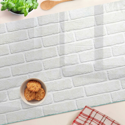 Deska kuchenna szklana z nadrukiem przedstawiającym ceglaną ścianę