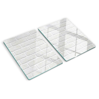 Deska kuchenna szklana z nadrukiem przedstawiającym ceglaną ścianę