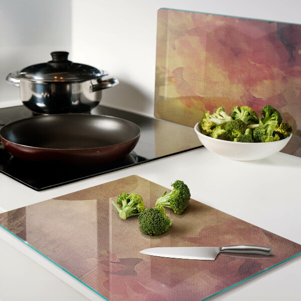 Szklana deska do krojenia z motywem kwiatowym w pastelowych kolorach