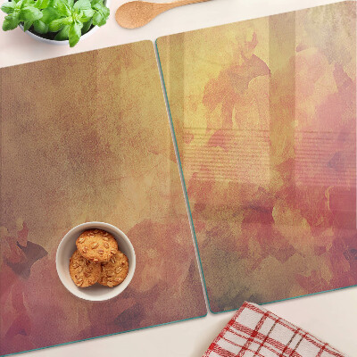 Szklana deska do krojenia z motywem kwiatowym w pastelowych kolorach