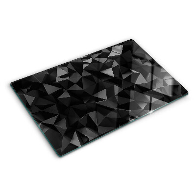 Szklana deska kuchenna Geometria wielokątów w odcieniach czerni