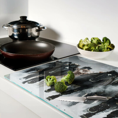 Deska kuchenna szklana z motywem galopujących koni w mgle