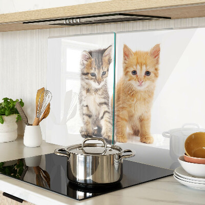 Szklana deska do krojenia z nadrukiem kotów na białym tle