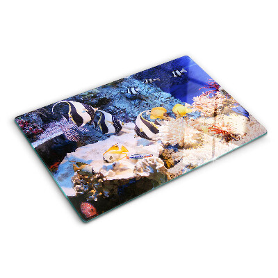 Deska kuchenna szklana z motywem podwodnego świata z rybami