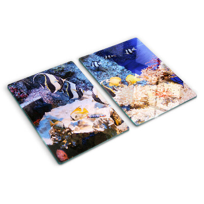 Deska kuchenna szklana z motywem podwodnego świata z rybami