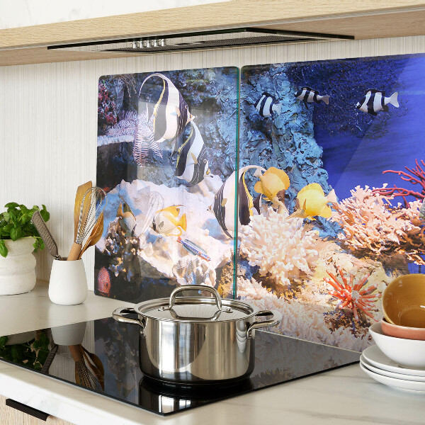 Deska kuchenna szklana z motywem podwodnego świata z rybami
