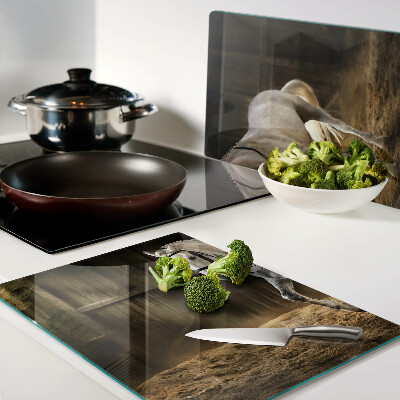 Szklana deska kuchenna z motywem konia w ruchu w stajni