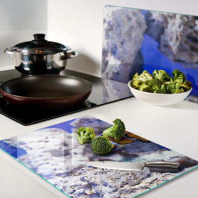 Deska kuchenna szklana z nadrukiem z motywem rybki błazenki wśród skał