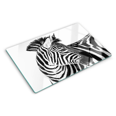 Szklana deska do krojenia z motywem zebry w czarno-białe paski