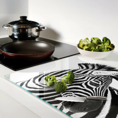 Szklana deska do krojenia z motywem zebry w czarno-białe paski