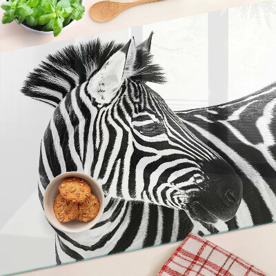 Szklana deska do krojenia Zebra w czarno-białych paskach