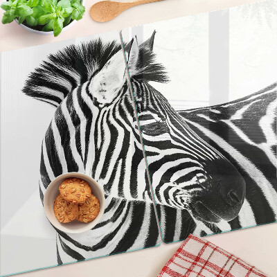 Szklana deska do krojenia Zebra w czarno-białych paskach