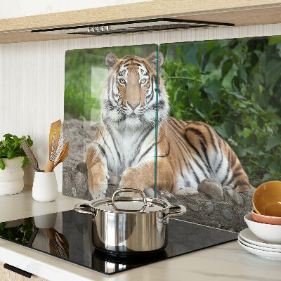 Szklana deska do krojenia z motywem tygrysa w naturalnym środowisku