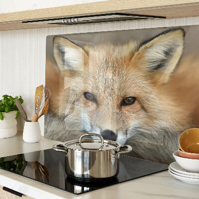 Szklana deska do krojenia z nadrukiem przedstawiającym młodego rudego lisa