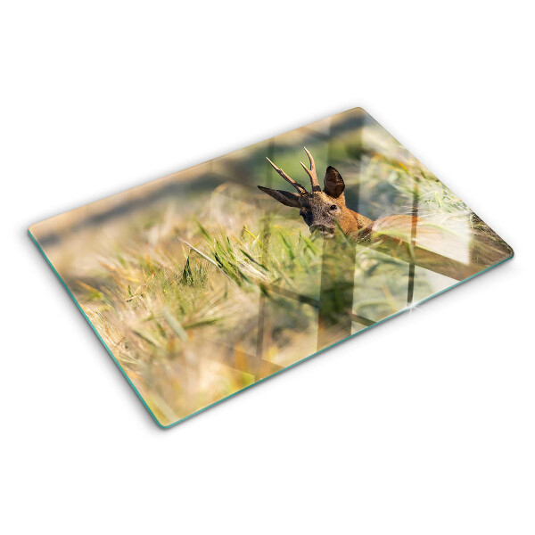 Deska kuchenna szklana z motywem jelenka na łące